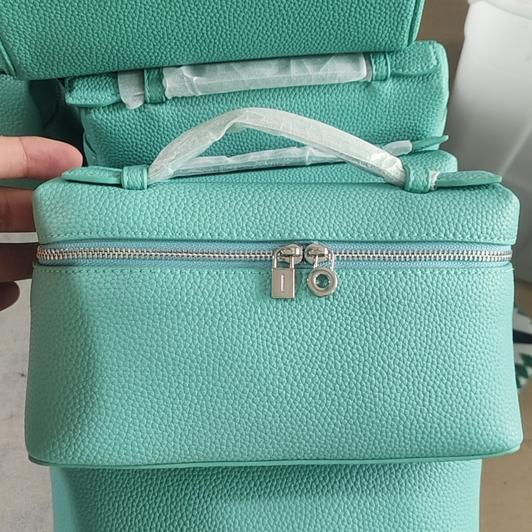 跨境LP饭盒包lp19盒子包真皮女包gigi同款piana手提单肩斜跨包女