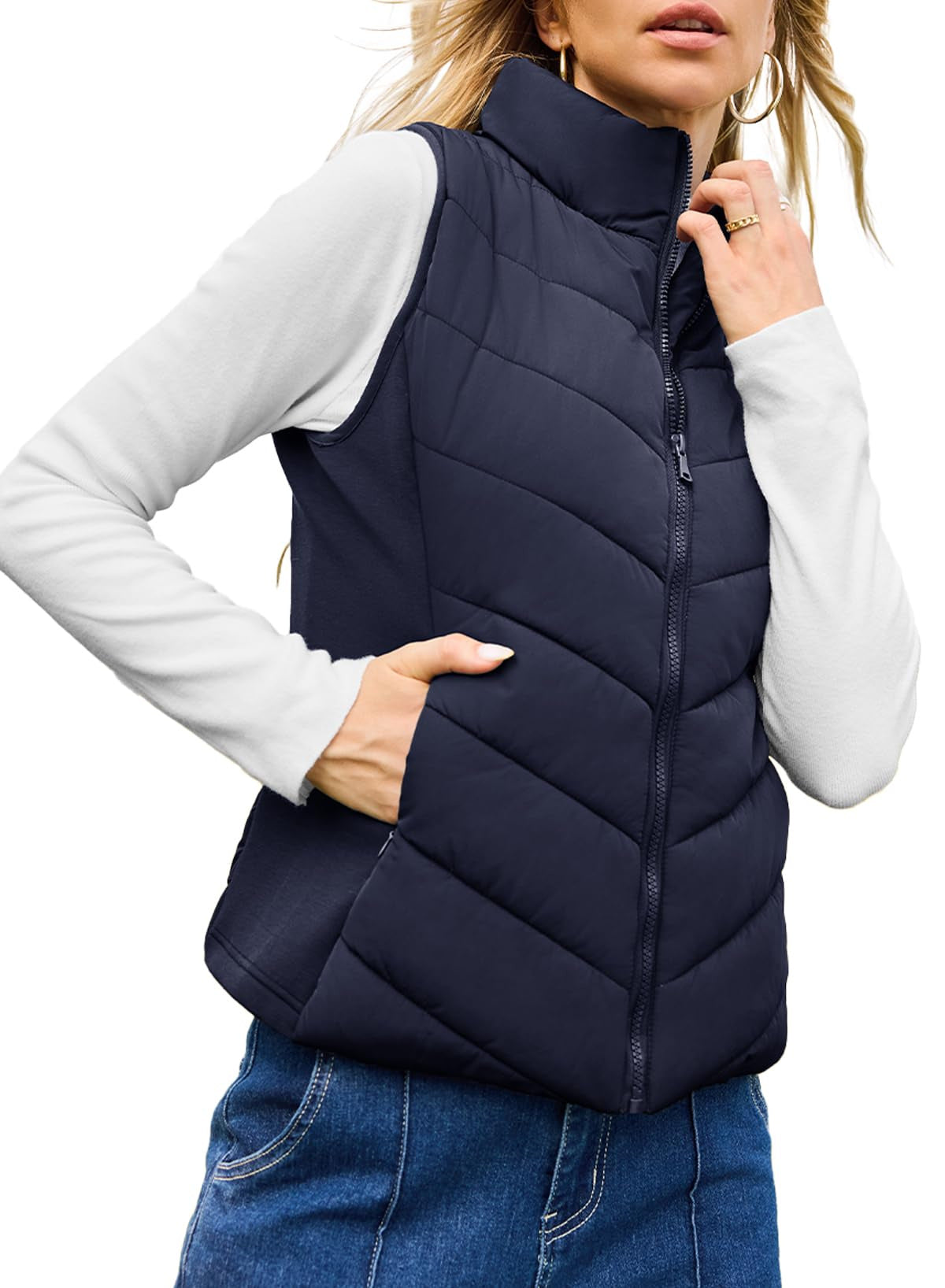 2025亚马逊独立站新款跨境女士棉服马甲背心