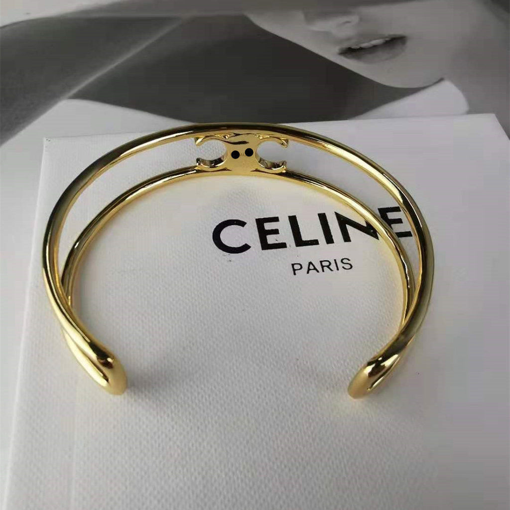 赛家复古凯旋门celi风手镯戒指法式高级感气质简约可调节手环女