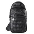 外贸编织男包胸包男真皮斜挎包男士休闲胸前包头层牛皮单肩包韩版
