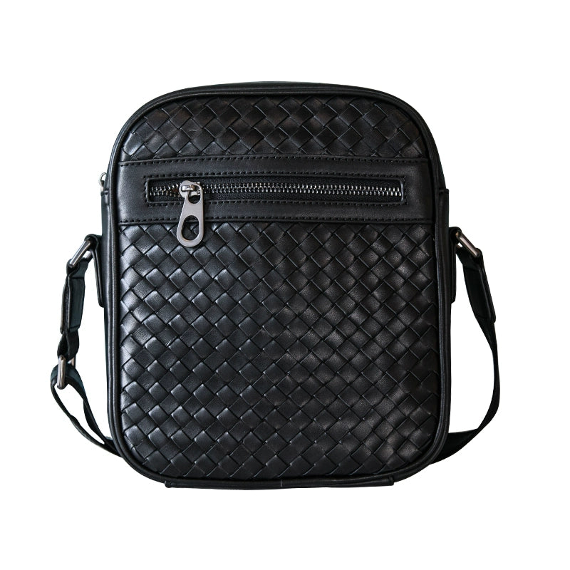 男单肩包真皮软皮小编织男包潮流时尚背包迷你牛皮竖款男士斜挎包